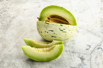 Ripe sweet and juicy dalmatian melon