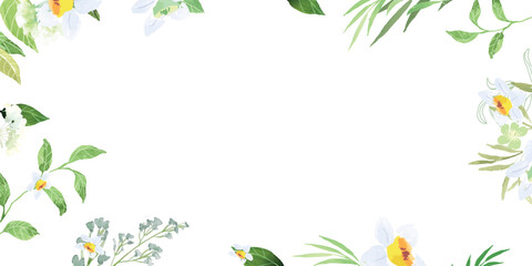 watercolor arrangements with small flower. Botanical illustration minimal style.