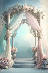 Wedding backdrop, vignette, background. Wedding decorations.