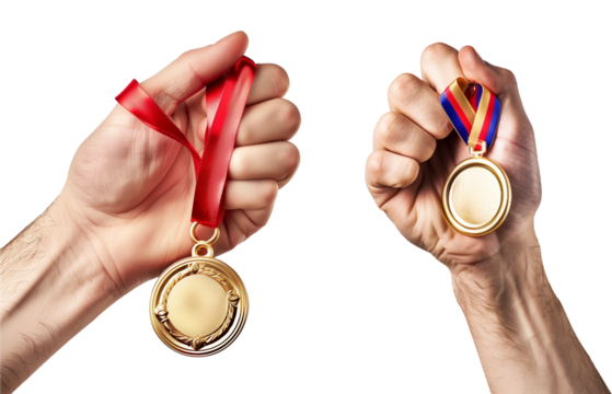 Gold medal in hand