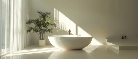 bathroom design with sleek fixtures, neutral palette, and ample space for a tranquil, modern feel.