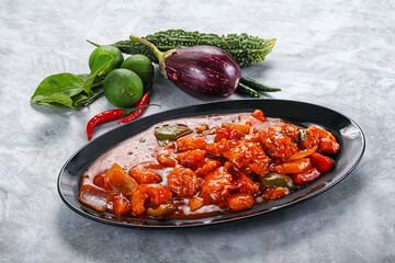 Chinese cuisine - Prawn sweet and sour sauce