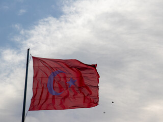 turkish flag against sky