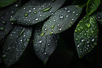 Fototapeta premium Close-up leaf water droplets