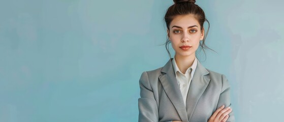 Portrait of a business woman standing with her arms crossed