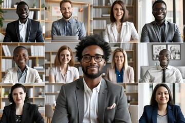 Fototapeta premium Group of people in formal attire collage