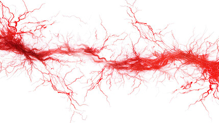 Red electricity isolated on white background