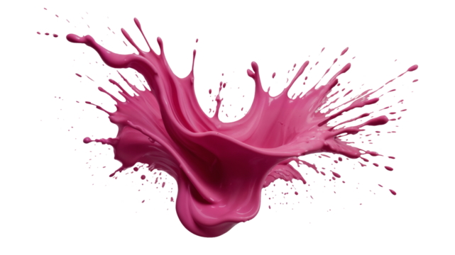 Macchia di vernice rosa su sfondo trasparente