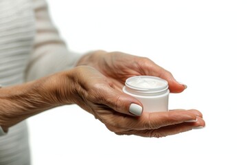 Person holding cream container