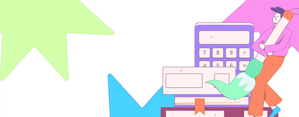 World Book Day Reading Character Flat Vector Concept Operation Hand Drawn Illustration
