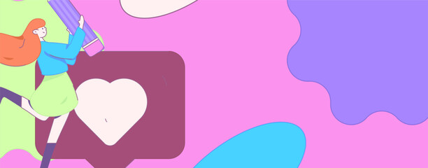 World Book Day Reading Character Flat Vector Concept Operation Hand Drawn Illustration
