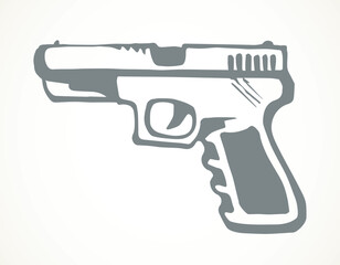 Old small gun. Vector drawing