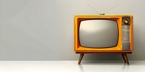 Retro TV legs on white background vintage design element. Concept Vintage Design, TV Legs, Retro Style, White Background, Design Element