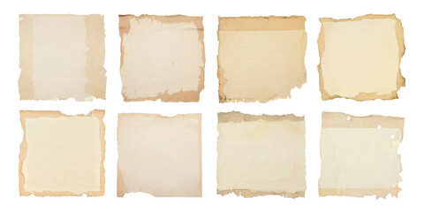 Vintage ripped paper png cut out element set