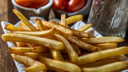 French fry with tomato sauce