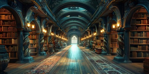 Obraz premium The building resembles a library filled with numerous books on its shelves