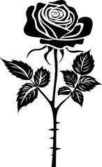 Rose Flower Vector Silhouette