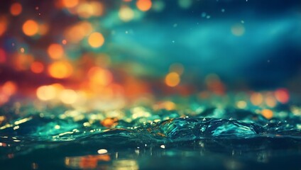Abstract blur light on sea and ocean, clear water close up colorful background