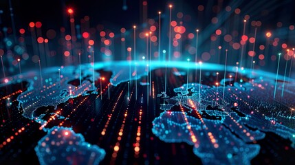 Abstract Financial Data and Graphs Visualization