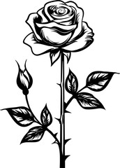 Rose Flower Vector Silhouette