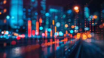 Futuristic Cityscape with Financial Data Integration
