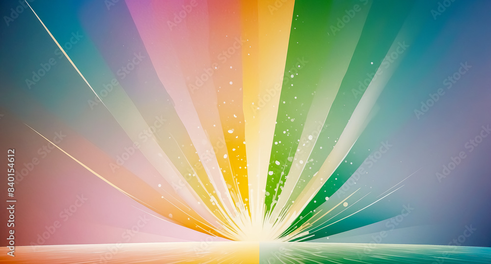 Poster abstract colorful background with radiating lines and glowing center