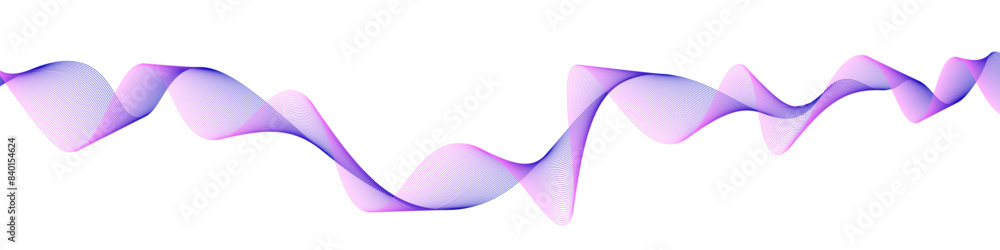 Poster Vector wave dynamic music lines. Violet-rose abstract lines. Sound waves on transparent background for your design. Vector EPS 10