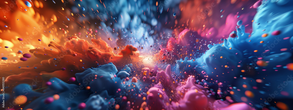 Poster abstract colorful background bokeh explosion