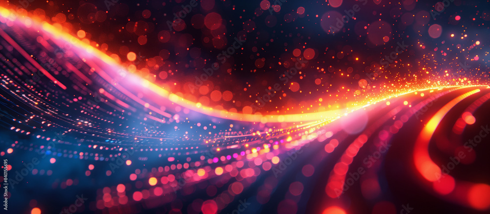 Poster abstract digital data flow background. big data technology concept