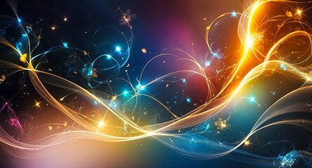Obraz premium Abstract Light Trails and Glowing Shapes