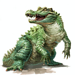 Alligator in Fantasy style on white background