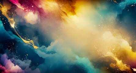Abstract Colorful Swirls with Glittering Spots