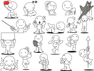 キャラクターのさまざまなポーズ
