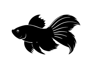 Betta fish silhouette vector illustration 