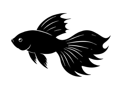 recommend clip art: Betta fish silhouette vector illustration 