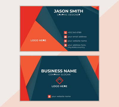 Professional Two-sided Business Card Templates Layout Design.