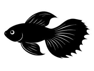 Betta fish silhouette vector illustration 