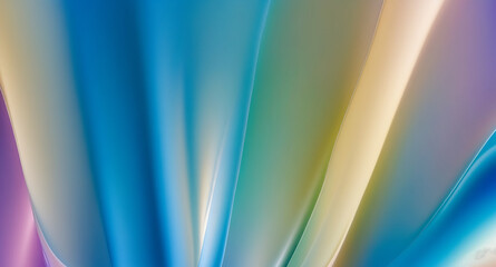 Abstract Curved Lines in Blue, Green, and Yellow