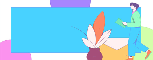 World Book Day Reading Character Flat Vector Concept Operation Hand Drawn Illustration
