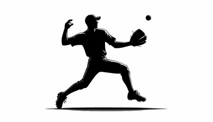 Obraz premium Shadow of a baseball player