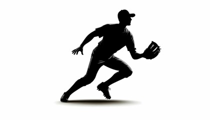 Shadow of a baseball player