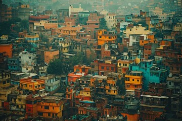 Obraz premium An overview of a city featuring numerous vibrant buildings and urban design