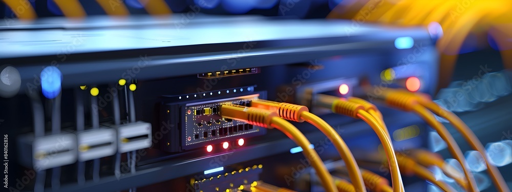 Poster fiber optic distribution box with multiple cable connections for digital telecom network