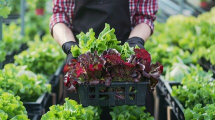 Fototapeta premium The fresh organic lettuce