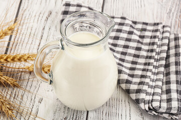 Organic milk in the glass