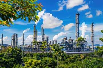 Obraz premium engineering and technological of industrial plants and facilities large-scale infrastructure including refineries, power plants, and pipelines