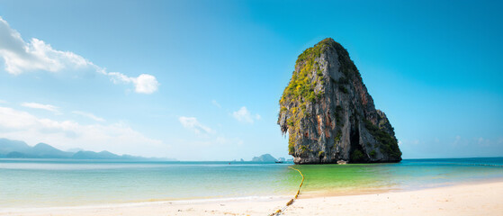 Vacation summer holidays background wallpaper - sunny tropical Caribbean paradise beach with white...