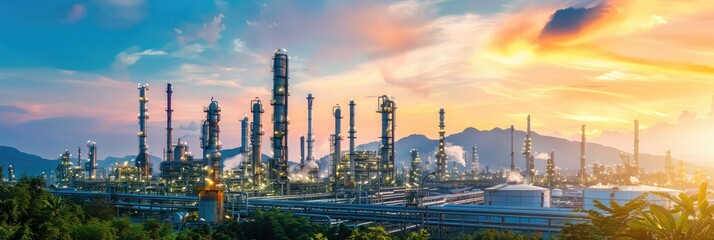 Fototapeta premium engineering and technological of industrial plants and facilities large-scale infrastructure including refineries, power plants, and pipelines