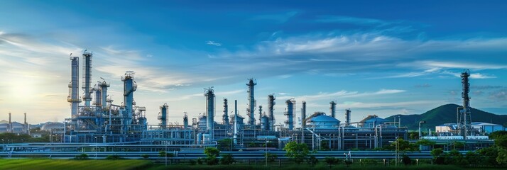 Fototapeta premium engineering and technological of industrial plants and facilities large-scale infrastructure including refineries, power plants, and pipelines