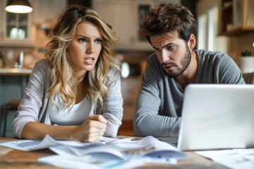 Individuals viewing laptop screen at table